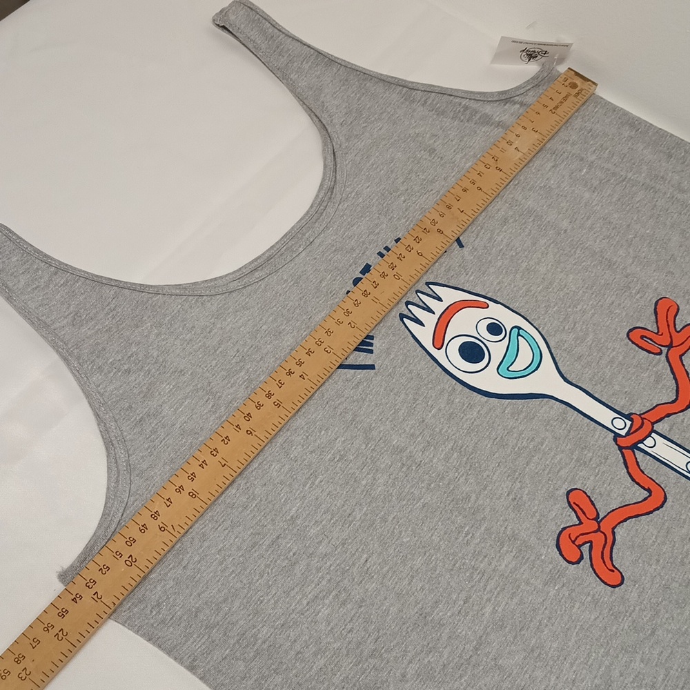 Disney Forky Tan Top Adult Sz XL I'm just Happy to be Here! Toy story 4 summer - Picture 7 of 13